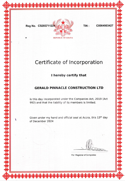 Business Certificate